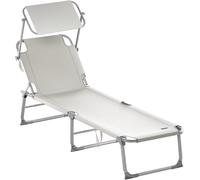 Tumbona de jardín Hawaii Beige 195x60x30cm