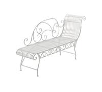 Tumbona de jardin karma metal blanco antiguo 46x156x78 cm
