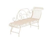 Tumbona de jardin karma metal crema antiguo 46x156x78 cm