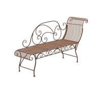 Tumbona de jardin karma metal marrón antiguo 46x156x78 cm