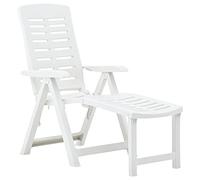 Tumbona de jardín plegable, Made in Italy, 60x108x109, color blanco