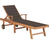 Tumbona de madera de teca con respaldo ajustable, silla de salón al aire libre para piscina, patio, terraza, playa, diván resistente a la intemperie con ruedas