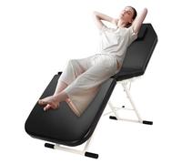 Tumbona de masaje portátil, plegable en 3 zonas, silla de spa portátil, mesa de masaje ajustable con reposacabezas, camilla de masaje móvil, soporta hasta 250 kg, 182 x 60 x 61 cm, para centros de spa