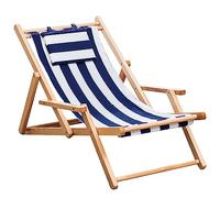 Tumbona de Piscina al Aire Libre, Sillones reclinables Plegables, Silla de Madera para Tomar el Sol con Respaldo Ajustable de 4 Posiciones y Brazo, Sin Montaje