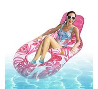 Tumbona de piscina, esterilla de agua inflable de gran formato, diseño de hoja de arce, colchón de aire con soporte para bebidas, para jardín, lago, adolescente, bronceado, interior y exterior