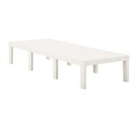 Tumbona de plástico blanco, perfecta para camas de jardín, ligera, resistente a la intemperie y fácil de limpiar, solución ideal para relajarse al aire libre
