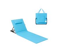 SONGMICS Tumbona de Playa, Tumbona, Cojín, Respaldo Basculante, Portátil con Asa, para Camping Jardín Piscina, 158 x 55 cm, Azul Cielo GCB151Q01