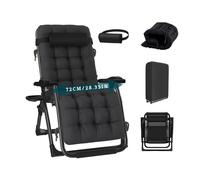 Tumbona de Sol Plegable Ancha - Sillón Reclinable de Jardín Plegable con Respaldo Ajustable, Soporta 200 Kg, Cojín de Asiento Ergonómico - Adecuado para Jardín, Playa y , Transpirable, con