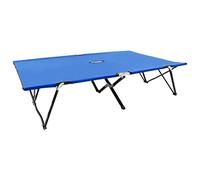 Tumbona Doble Plegable, Acero con Recubrimiento en Polvo y Tejido de Poliéster 600D Impermeable, Diseño Elevado y Portátil, para Jardín, Exterior, Playa o Piscina, Color Azul, 193 x 125 x 40 cm