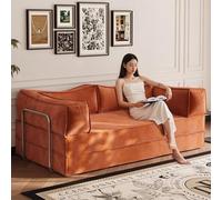 Tumbona Extragrande Para Interior, Sofá Cama Sin Armazón Tapizado De 1,5m/1,8m/2m/2,2m, Con Reposabrazos Mullidos, Profundidad Del Asiento De 75 Cm, Relleno De Espuma De Alta Densidad, Sofá Cama