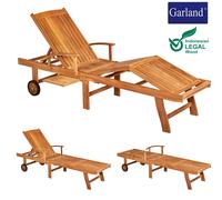 Tumbona Garland madera teca reposabrazos ruedas chaiselongue