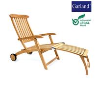Tumbona Garland madera teca ruedas chaiselongue jardín