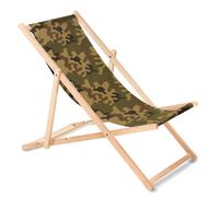 Tumbona Hamaca Silla Plegable de Haya Playa Piscina hasta 110 kg Verde Camuflaje