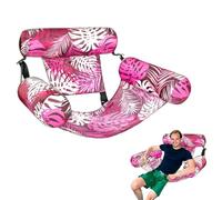 Tumbona hinchable para piscina para adultos, hammock inflable con patrón de hojas de arce, sillón de agua con poder de fideos, adecuado para fiestas en la piscina, vacaciones en la playa y placer