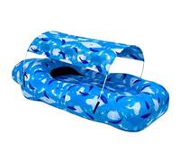 Tumbona inflable - Sofá de aire de poliéster, silla de playa impermeable, 190 x 75 cm, 900 g, cama flotante para piscina, sofá portátil con toldo y protección solar para camping anfibio I