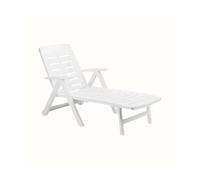 Tumbona IPAE PROGARDEN Smeraldo con ruedas, blanca (72x189x96cm)