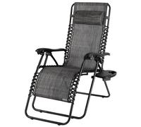 Tumbona jardín antracita 165x65x113cm respaldo alto