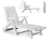 Tumbona jardín Zircone blanca plástico 195x72x101cm plegable