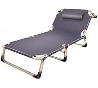 Tumbona ligera plegable con almohadas, sofá individual ampliado, silla de descanso, oficina, siesta, cama portátil al aire libre, cama de camping simple, carga 150 kg interesante
