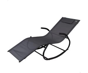 Tumbona Mecedora Aktive Garden con Cojín y Estructura de Acero, 172x53x75 Cm, Antracita