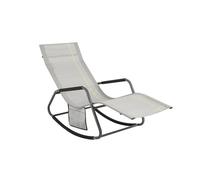 Tumbona, mecedora con bolsillo lateral, estructura de hierro, malla transpirable teslin, cómodo, soporta hasta 120 kg ogs47-hg sobuy