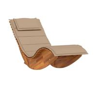 Tumbona mecedora mazaneda madera de acacia taupé 74x154x60 cm