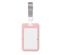 Tumbona minimalista con diseño de líneas rojas, soporte deslizante para tarjetas de identificación, de plástico duro, protector de etiqueta de nombre para enfermeras y oficina