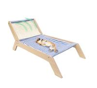 Tumbona para Gatos - Tumbona elevada para Mascotas, Marco de Madera | Asiento Elevado, Cama de relajación para Perros pequeños, Muebles de Interiores, Plataforma de Siesta para Gatos, Estilo