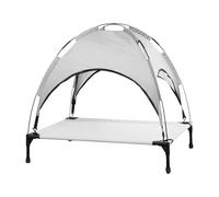 Tumbona para perros con techo, cama elevada para perros, jardín al aire libre, cama para perros, cama plegable para perros, portátil, lavable, con toldo extraíble