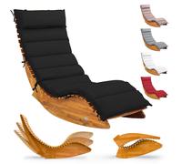 Tumbona para sauna Acacia de Java certificada FSC® con cojín antracita