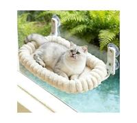 Tumbona para ventana para gatos, cama para gatos, ventana con extraíble, soporta hasta 18 kg hamaca para gatos (color blanco)