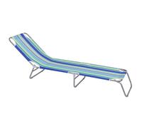 Tumbona playa y jardín reclinable 5 posiciones convertible en cama, plegable, estructura acero pintura Epoxi anticorrosión, tejido loneta Oxford 600 D poliéster rayas multicolor de 186 cm