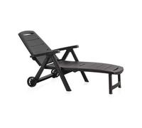 Tumbona plegable antibes antracita c/ruedas 55369 BERNER