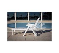 Tumbona plegable antibes blanca c/ ruedas 55364 BERNER