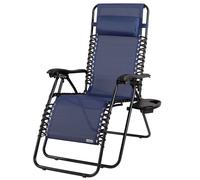 Tumbona plegable azul 165x65x113cm reclinable