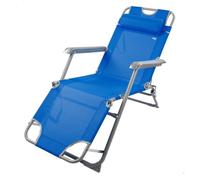 Tumbona plegable camping multiposición azul c/cojín aktive