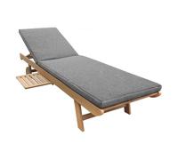 Tumbona plegable de acacia kanawa cojín gris