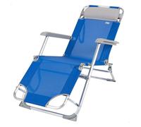 Tumbona plegable playa multiposición azul con cojín aktive 54 cm