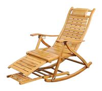 Tumbona plegable reclinable de bambú plegable para jardín y patio, para sala de estar y césped