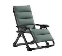 Tumbona Plegable, Silla Reclinable De Jardín, Silla Gravedad Cero con Soporte para Bebidas, Soporta hasta 180 Kg, Tumbona Jardin Exterior para Playa Piscina Hamaca Reposabebidas (Color : Linen Green
