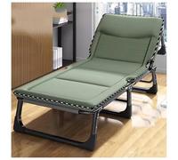 Tumbona plegable verde de 190 x 75 cm, cuna portátil con colchón ajustable para tomar el sol en el patio