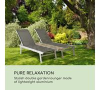 Tumbona Pompei 2 pers. Superficie de almacenamiento de aluminio Blumfeldt