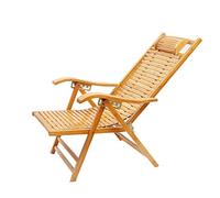 Tumbona portátil de bambú para exteriores, silla reclinable plegable para camping y terraza, sillón ligero para descansos de oficina, asiento de salón con soporte de carga