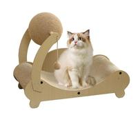 Tumbona rascadora para gatos, silla para mascotas con bola interactiva, tumbona para gatos, cama de cartón para interiores, hogar, apartamento, esquina, sala de estar, pared, sofá, alfombra