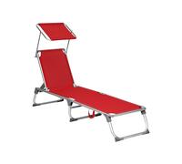 Tumbona Reclinable 193 x 55 x 31 cm Rojo