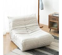 Tumbona reclinable giratoria de tela con reclinado manual, sofá perezoso moderno simple para cine en casa en sala de estar color beige