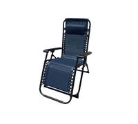 MB MARBUENO Tumbona Plegable Acero con COJIN Jardin 90X66X108 CM Gravedad Cero (Azul Oscuro)