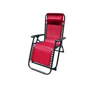 Marbueno Tumbona plegable de jardín Gravedad Cero acero con cojín 90x66x108 cm Rojo