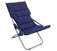TUMBONA SILLA RELAX PLEGABLE DE EXTERIOR PLAYA CAMPING ACERO TEJIDO AZUL