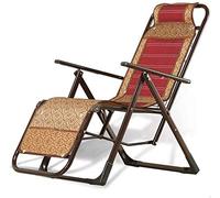 Tumbona Sillas de jardín Tumbona plegable Tumbona, tejido de bambú Balcón Oficina Sillón reclinable Tumbona Jardín al aire libre Patio Silla de gravedad Silla plegable perezosa (color, marrón),Rojo